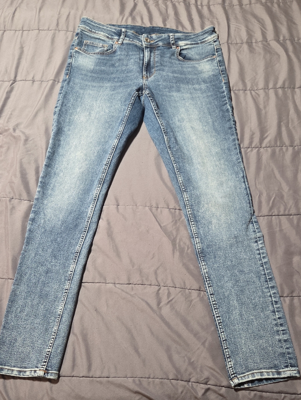 Light Blue Skinny-Fit Denim Jeans